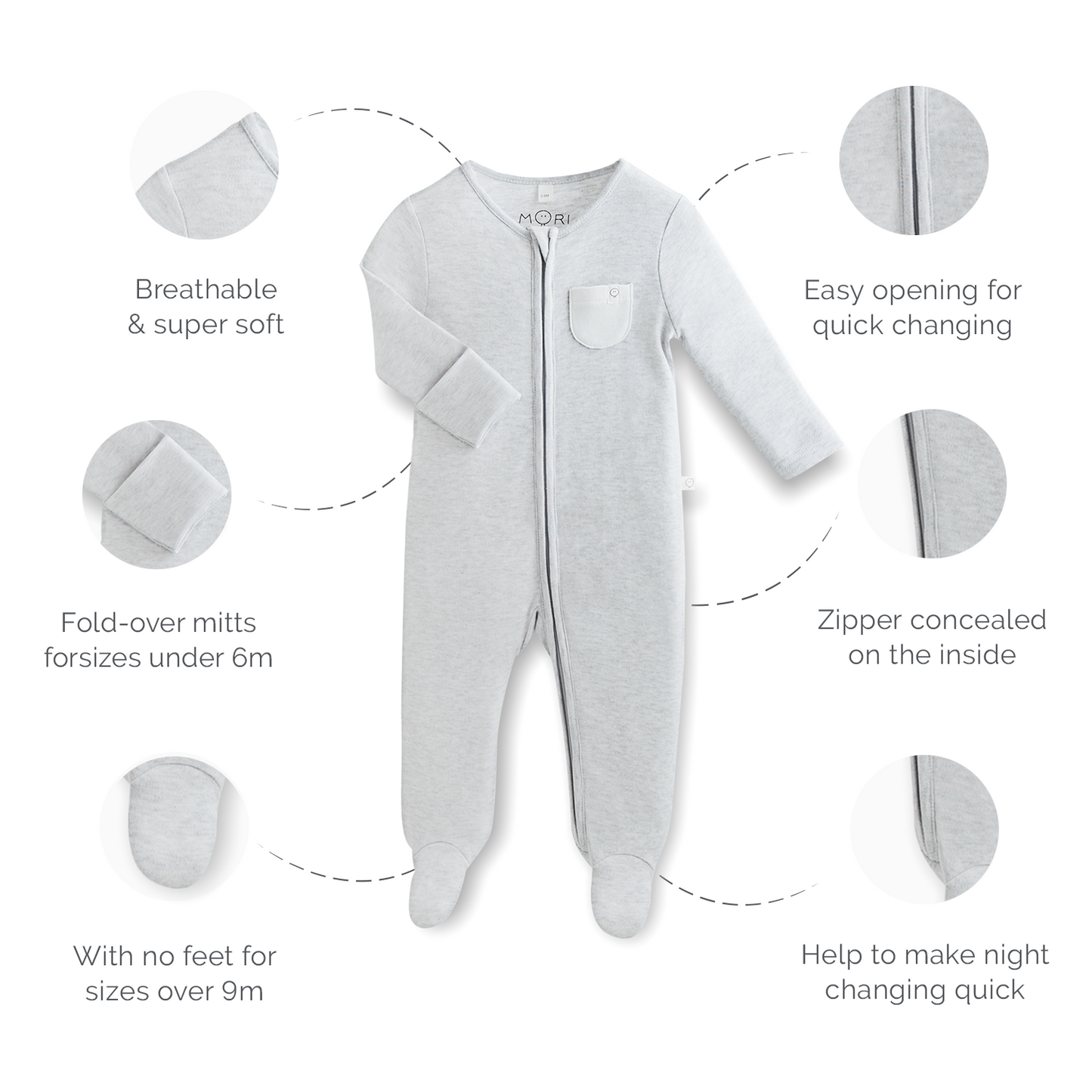 Headband & Zip-Up Sleepsuit Set