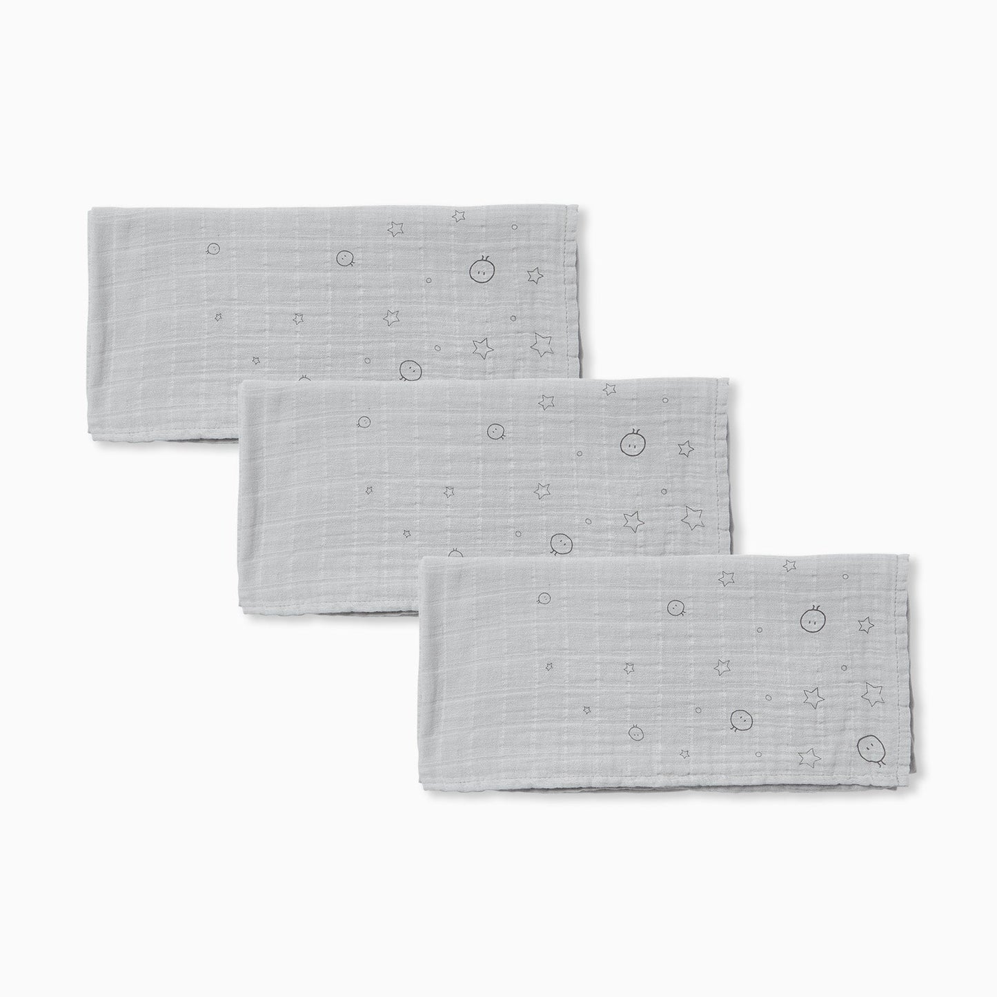 Grey Pre-Washed Large Muslin Swaddle 3 Pack