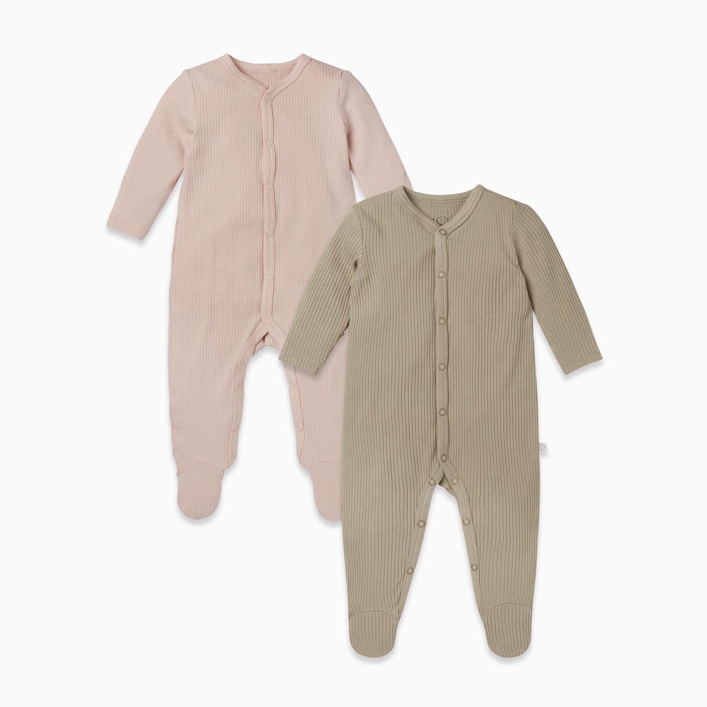 Ribbed Front Opening Sleepsuit 2 Pack