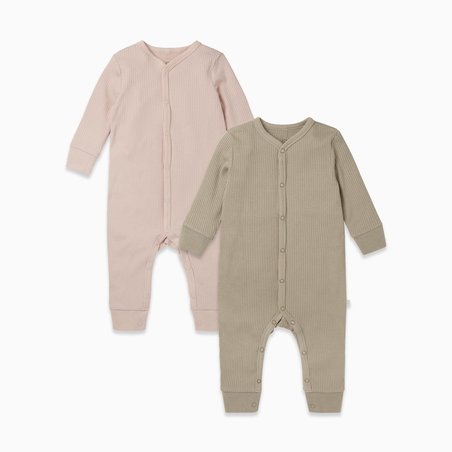 Ribbed Front Opening Sleepsuit 2 Pack