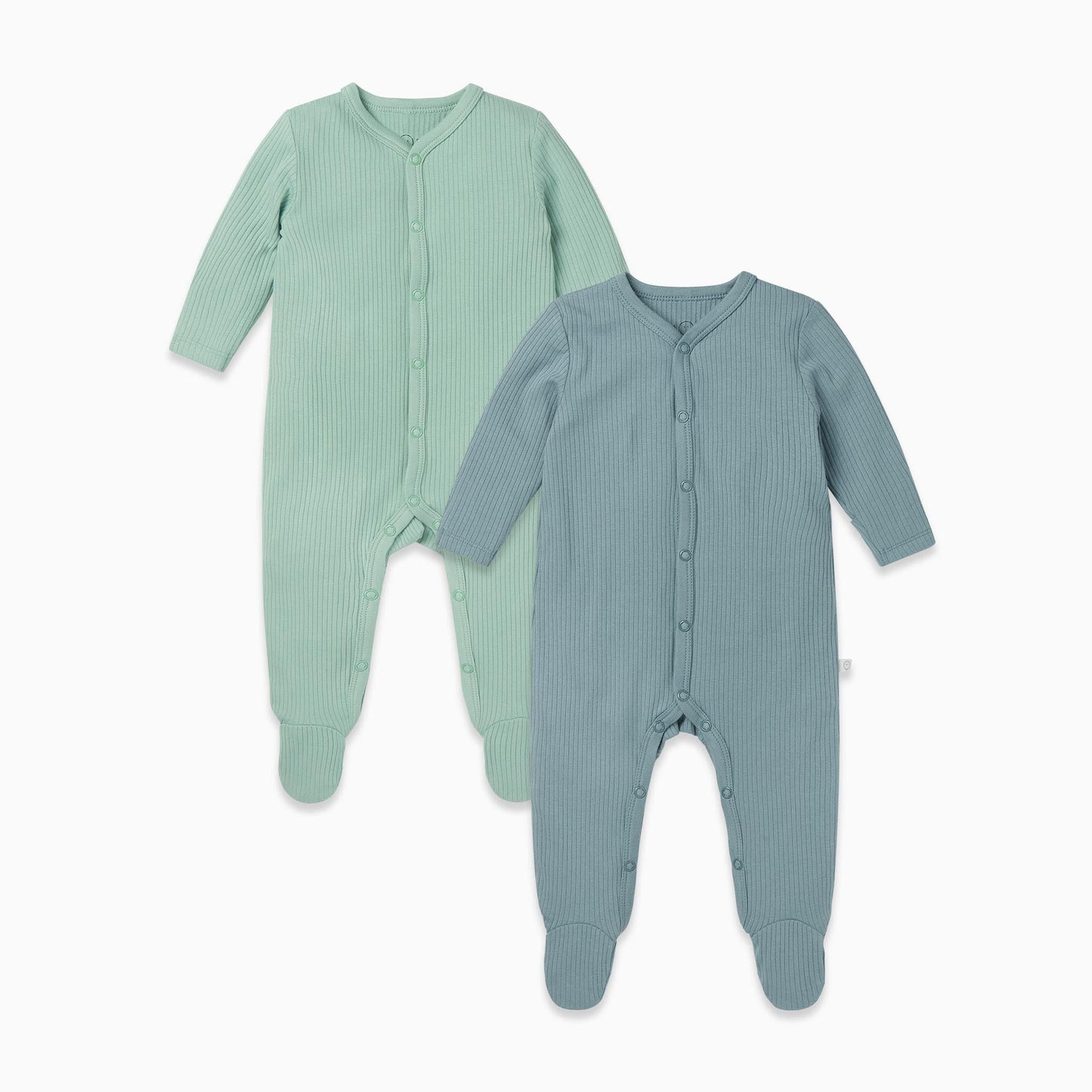 Ribbed Front Opening Sleepsuit 2 Pack