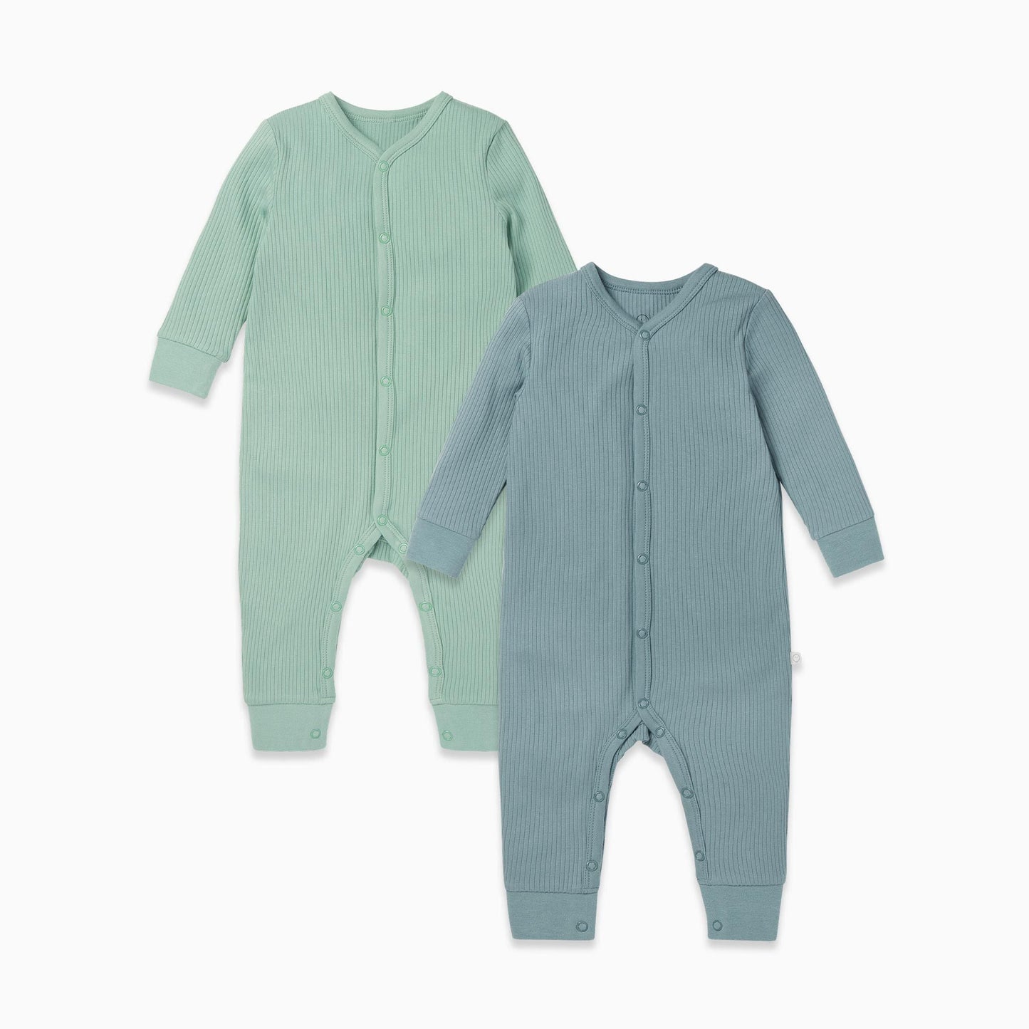 Ribbed Front Opening Sleepsuit 2 Pack