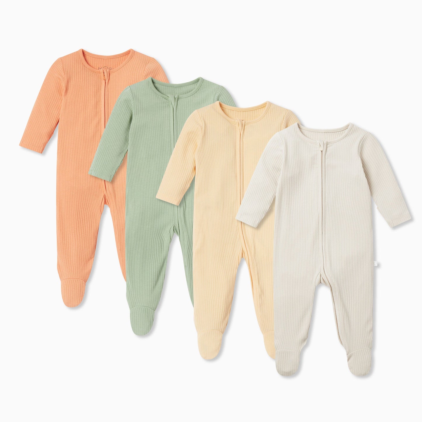 Ribbed Zip-Up Sleepsuit 4 Pack