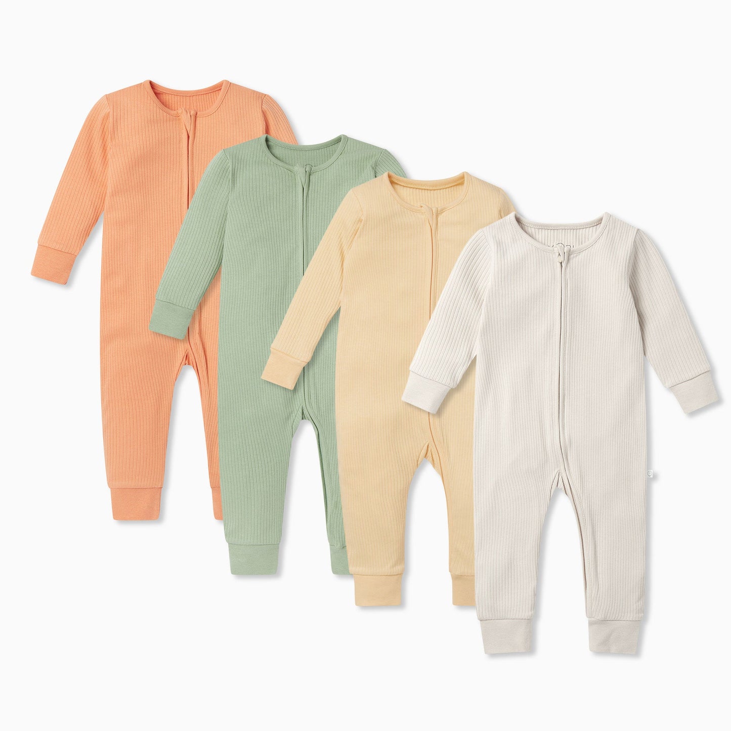 Ribbed Zip-Up Sleepsuit 4 Pack