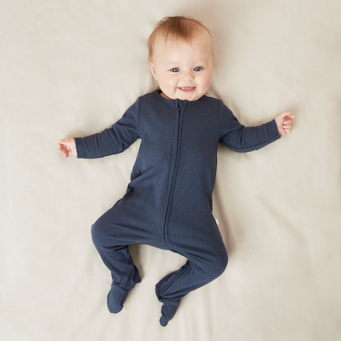 Ribbed Zip-Up Sleepsuit