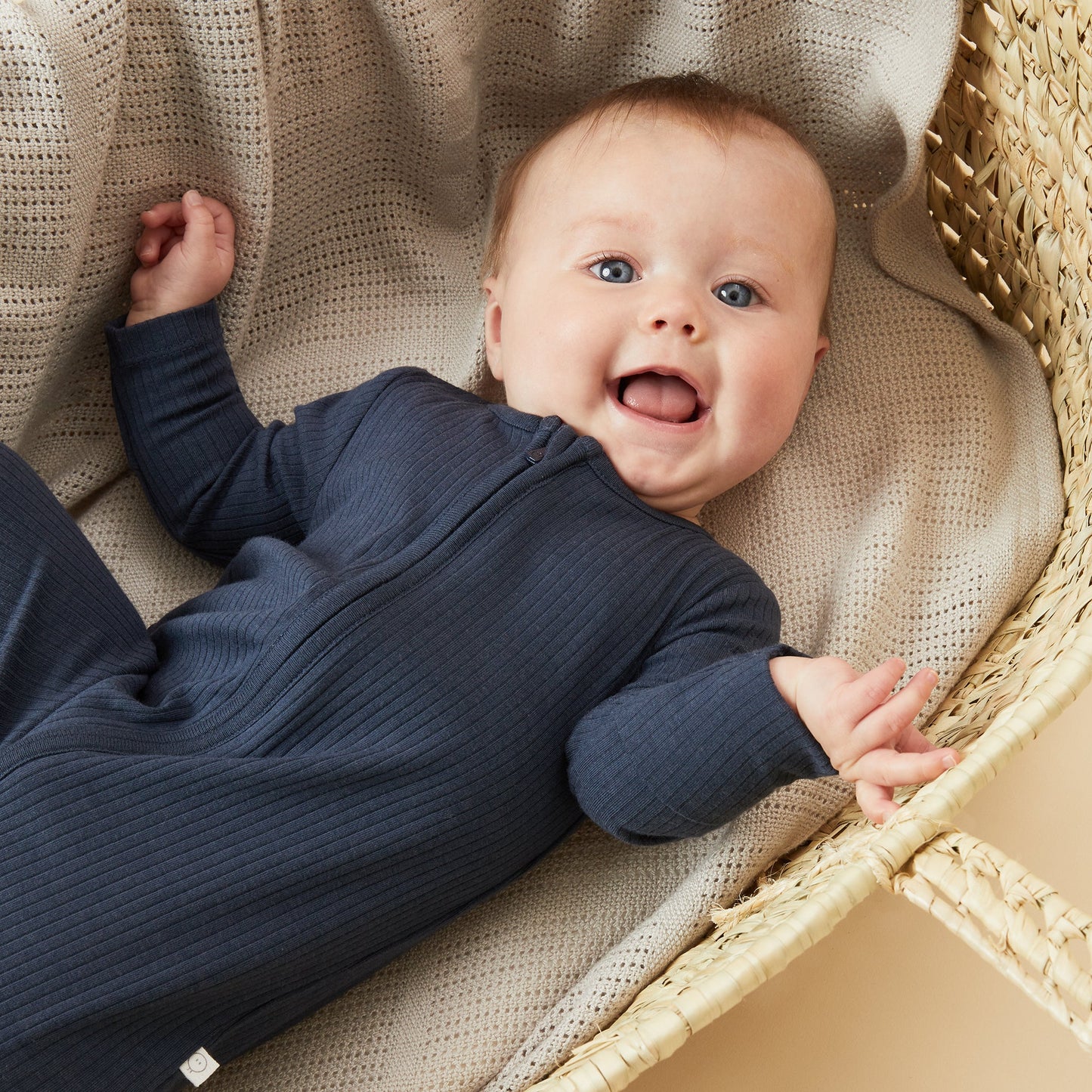 Ribbed Zip-Up Sleepsuit